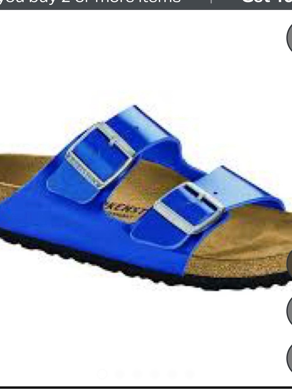 Birkenstock Blue Two-Buckle Slide Sandals